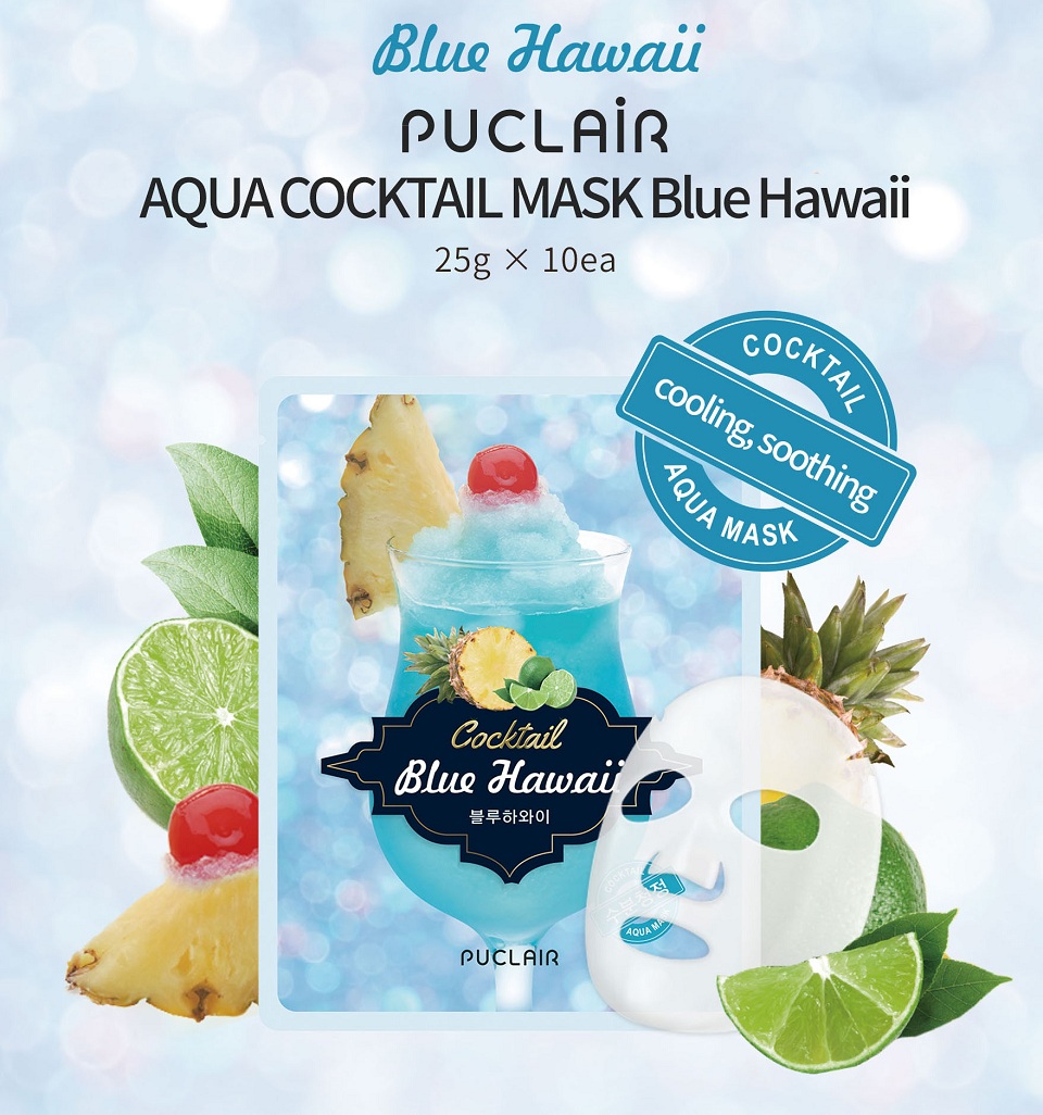 Mặt nạ dưỡng da PUCLAIR Aqua Cocktail Blue Hawaii 10 gói 2