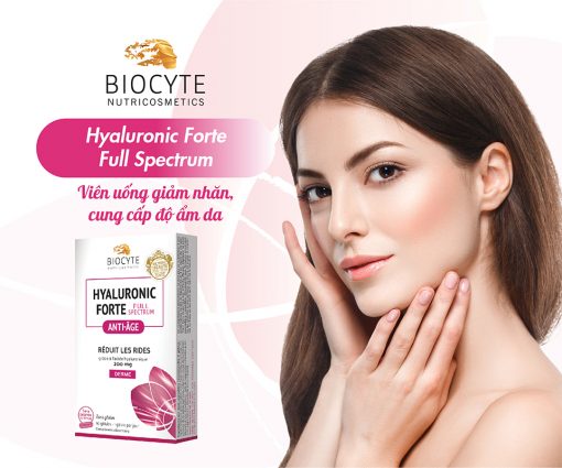 Viên uống giảm nhăn, cung cấp độ ẩm da Biocyte Hyaluronic Forte Full Spectrum 3