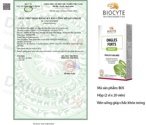 Viên uống giúp chắc khỏe móng Biocyte Ongles Forts 4